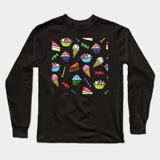 Sweet Treats Ice Cream, Cakes, and Candies Long Sleeve T-Shirt